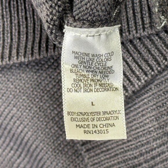 AT&T Sweater 1/4 Quarter Zip Mens Large L Gray Blue Mock Neck Shirt Crest Logo - Picture 5 of 11